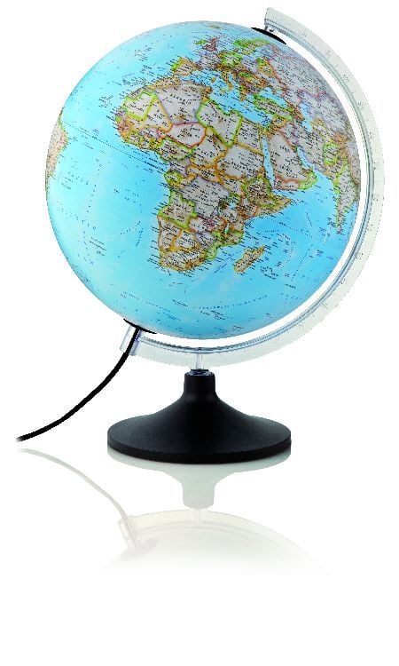 Produktbild: National Geographic Carbon Classic Leuchtglobus, metallverstärkter Kunstsofffuß u. transparenter Kunststoffmeridian