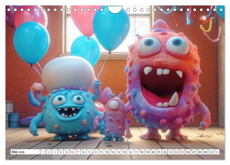 Produktbild: Monsterparade im Anmarsch (Wandkalender 2026 DIN A4 quer), CALVENDO Monatskalender
