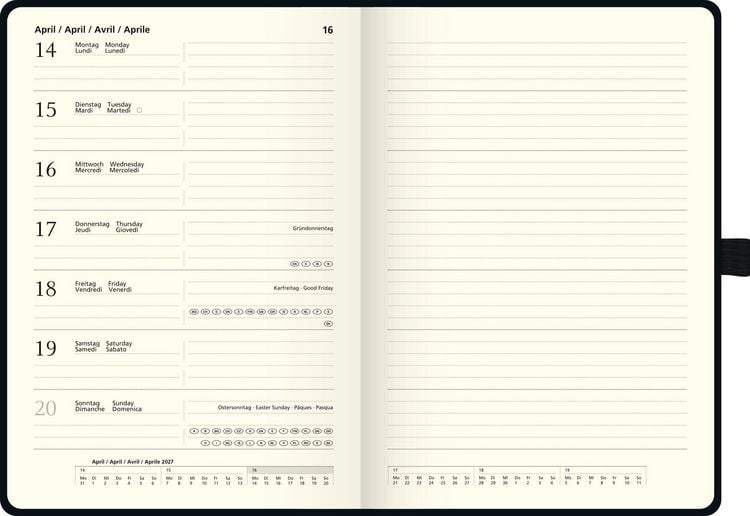 Produktbild: BRUNNEN 1079966907 Buchkalender Kompagnon Mod. 799 66 2027 A5, Kunststoff, schwarz