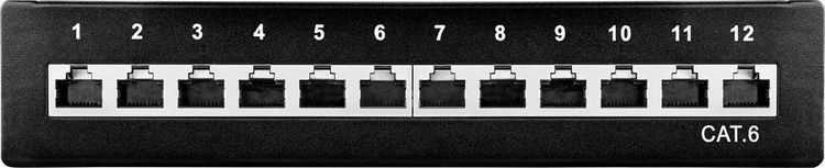 Produktbild: Renkforce 12 Port Netzwerk-Patchbox CAT 6 1 HE Best&uuml;ckt