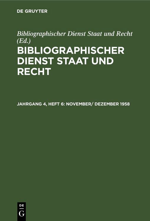 Produktbild: November/ Dezember 1958