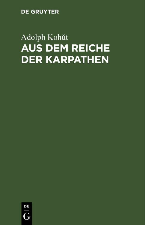 Produktbild: Aus dem Reiche der Karpathen