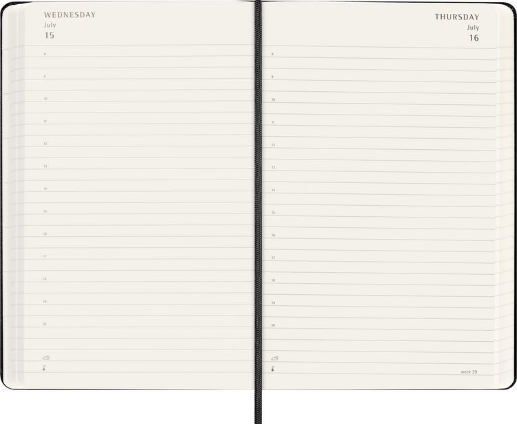 Produktbild: Moleskine 18 Monate Tagesnotizkalender 2026/2027, L/A5, 1 Tag = 1 Seite, Fester Einband, Schwarz