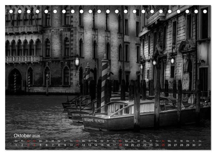 Produktbild: Venedig - Licht und Schatten (Tischkalender 2026 DIN A5 quer), CALVENDO Monatskalender
