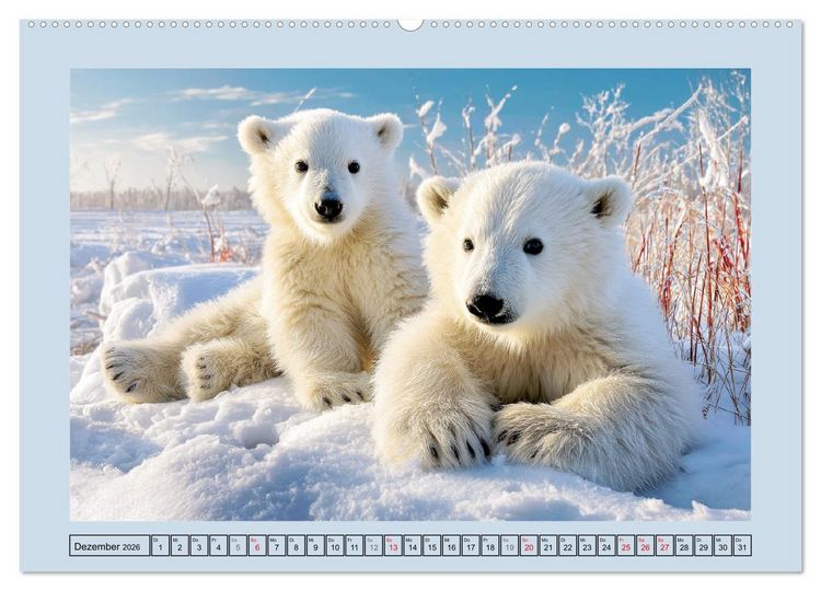 Produktbild: Im Reich der Eisb&auml;ren. Imposante K&ouml;nige des Nordlichts (hochwertiger Premium Wandkalender 2026 DIN A2 quer), Kunstdruck in Hochglanz