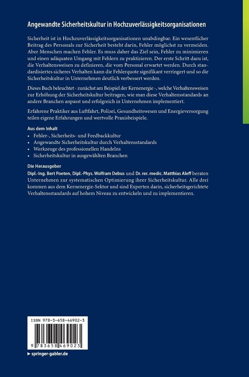 Produktbild: Angewandte Sicherheitskultur in Hochzuverl&auml;ssigkeitsorganisationen
