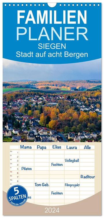 Produktbild: Familienplaner 2026 - SIEGEN Stadt auf acht Bergen mit 5 Spalten (Wandkalender, 21 x 45 cm) CALVENDO