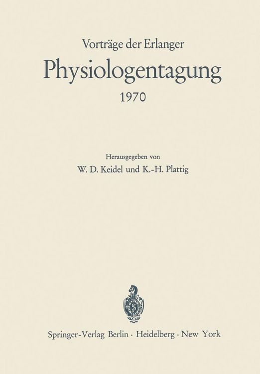 Produktbild: Vortr&auml;ge der Erlanger Physiologentagung 1970
