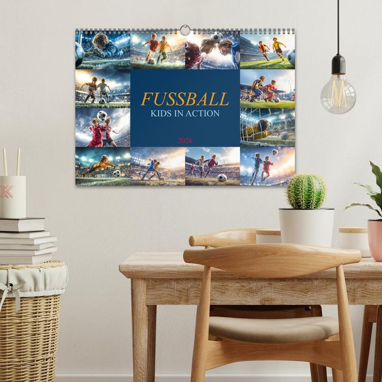 Produktbild: Fussball - Kids in Action (Wandkalender 2026 DIN A3 quer), CALVENDO Monatskalender