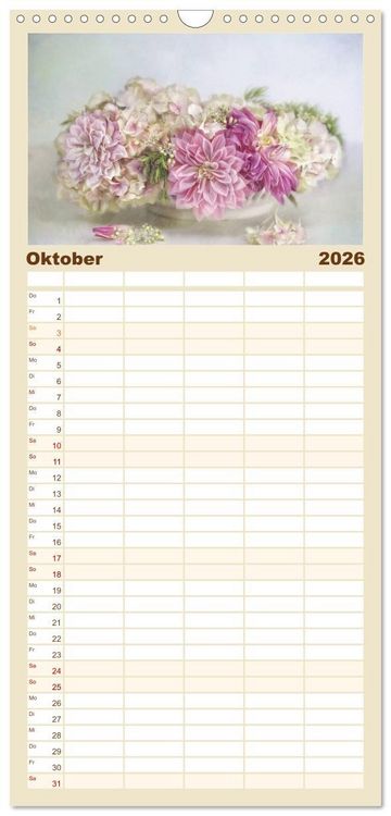 Produktbild: Familienplaner 2026 - Kleine Bl&uuml;tenwunder mit 5 Spalten (Wandkalender, 21 x 45 cm) CALVENDO