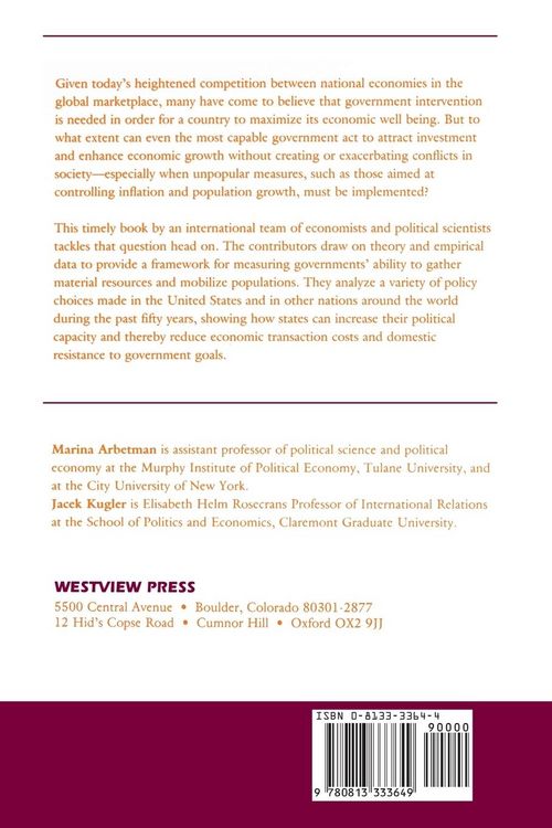Produktbild: Political Capacity And Economic Behavior