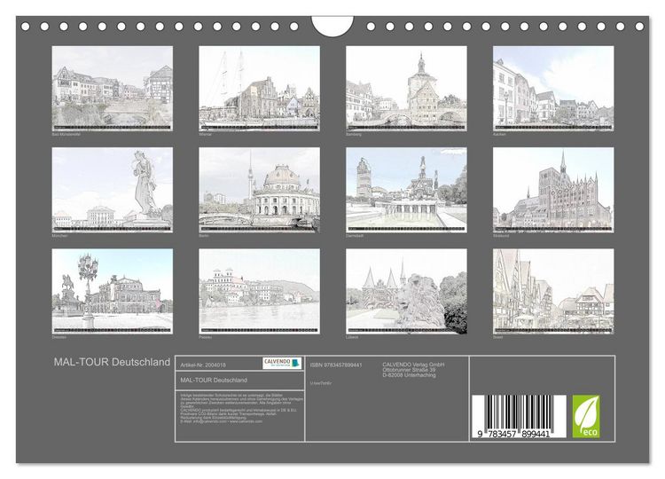 Produktbild: MAL-TOUR Deutschland (Wandkalender 2026 DIN A4 quer), CALVENDO Monatskalender