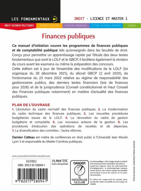 Produktbild: Fondamentaux finances publiques:
