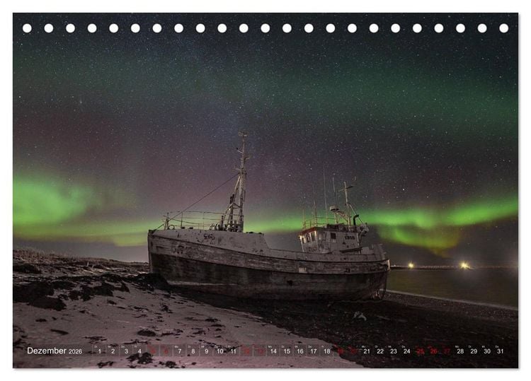 Produktbild: Aurora Borealis - Lichter des Nordens (Tischkalender 2026 DIN A5 quer), CALVENDO Monatskalender