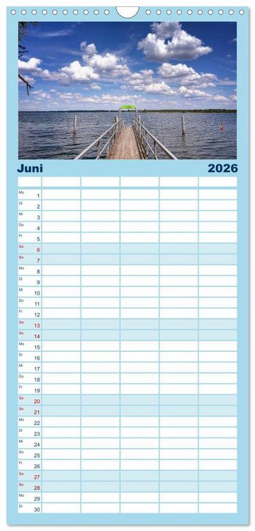 Produktbild: Familienplaner 2026 - Mein Cospudener See mit 5 Spalten (Wandkalender, 21 x 45 cm) CALVENDO