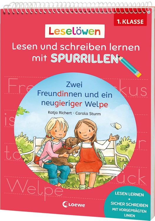 Produktbild: Lesel&ouml;wen - Lesen und schreiben lernen mit Spurrillen - Zwei Freundinnen und ein neugieriger Welpe