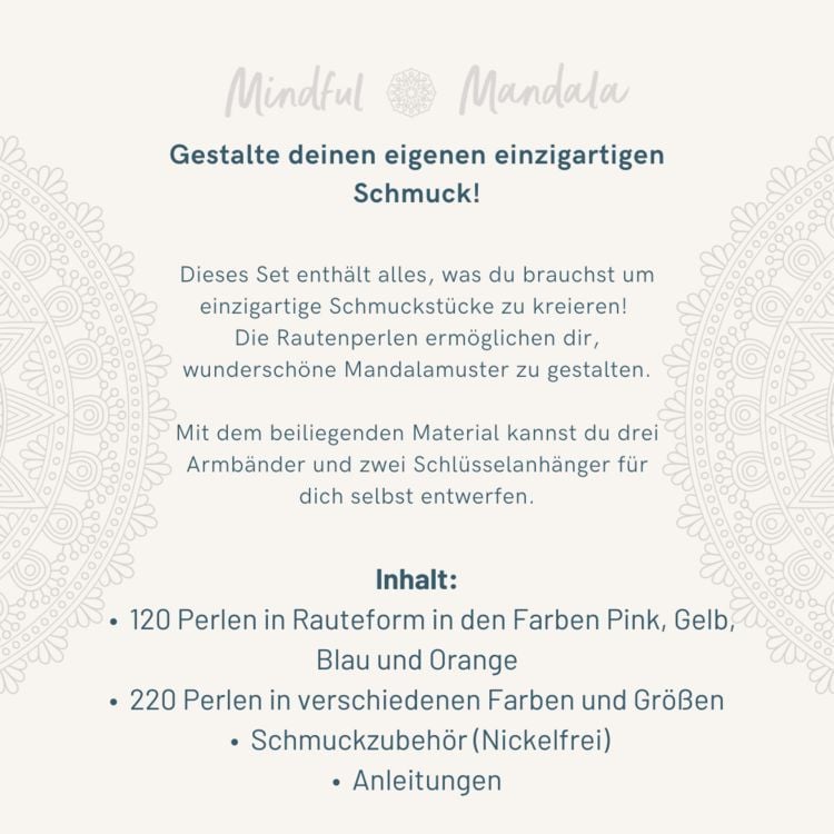 Produktbild: Mindful Mandala - Schmuckset Harmony. Mit Anleitung und Material f&uuml;r 5 Schmuckst&uuml;cke