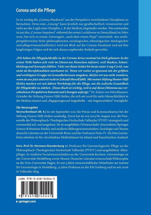 Produktbild: Corona und die Pflege