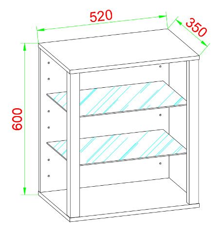 Produktbild: Holz Glas Stand Vitrine Sammelvitrine Glasol SW