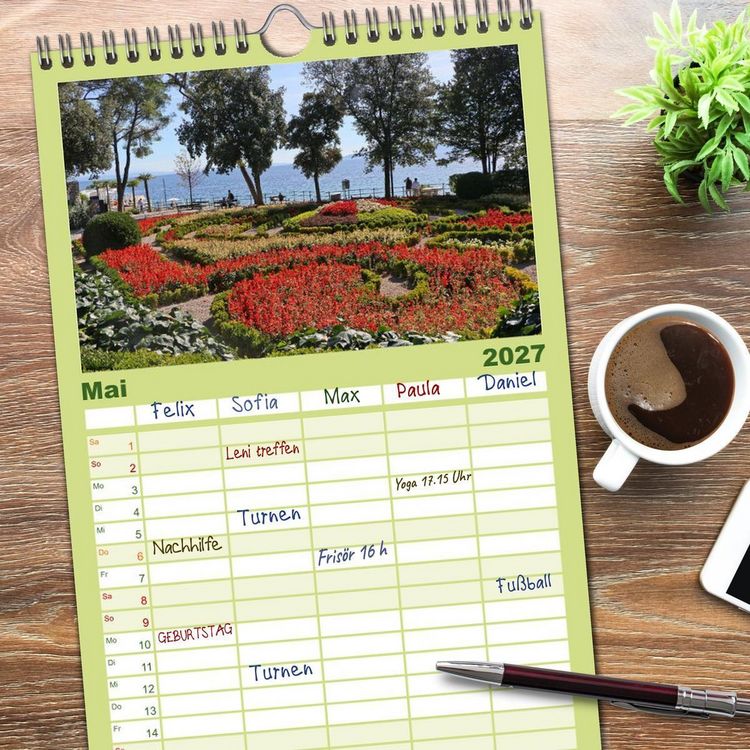 Produktbild: Familienplaner 2027 - Zauberhaftes Opatija mit 5 Spalten (Wandkalender, 21 x 45 cm) CALVENDO