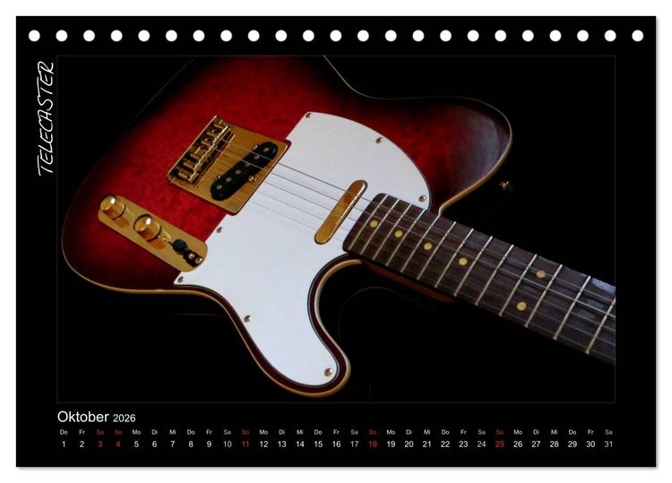 Produktbild: ROCKGITARREN in Szene gesetzt (Tischkalender 2026 DIN A5 quer), CALVENDO Monatskalender