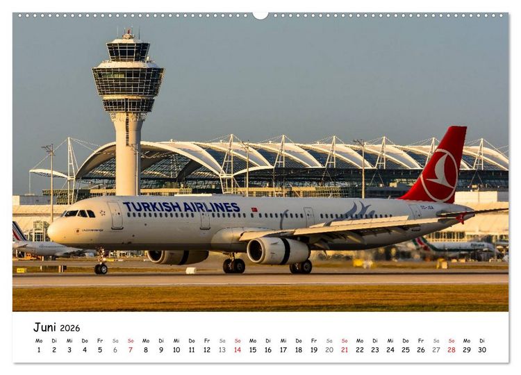 Produktbild: Airliner in M&uuml;nchen / 2026 (Wandkalender 2026 DIN A2 quer), CALVENDO Monatskalender
