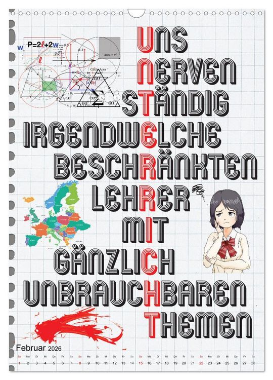 Produktbild: Sch&uuml;ler-Spr&uuml;che (Wandkalender 2026 DIN A3 hoch), CALVENDO Monatskalender