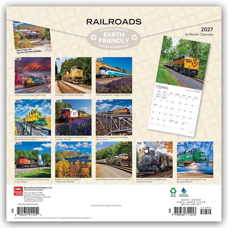 Produktbild: Railroads &ndash; Eisenbahnen 2027 &ndash; 16-Monatskalender