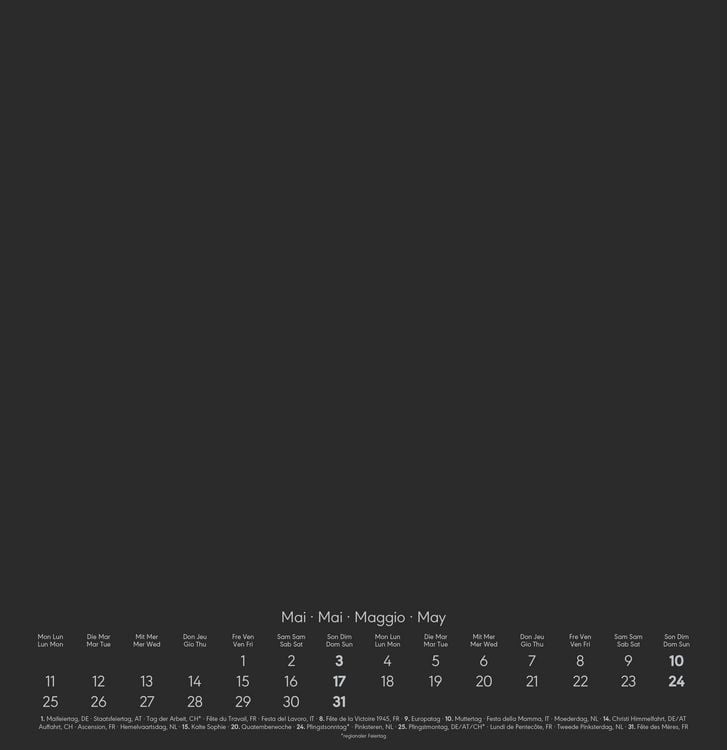 Produktbild: Kreativ-Kalender schwarz 2026 - 32 x 33 - Foto, Malen, Basteln - datiert - Kreativkalender - Foto-Kalender - Alpha Edition