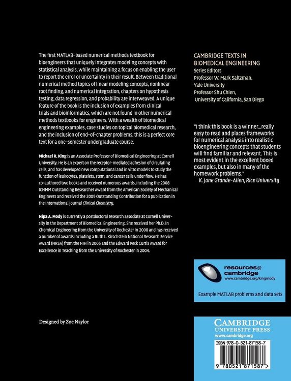 Produktbild: Numerical and Statistical Methods for Bioengineering