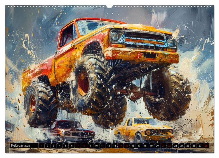 Produktbild: Wilde Monstertrucks (Wandkalender 2026 DIN A2 quer), CALVENDO Monatskalender