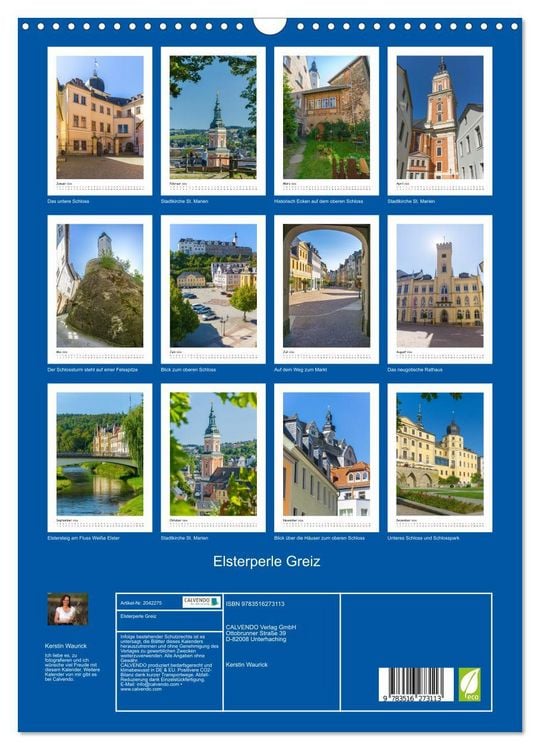 Produktbild: Elsterperle Greiz (Wandkalender 2026 DIN A3 hoch), CALVENDO Monatskalender