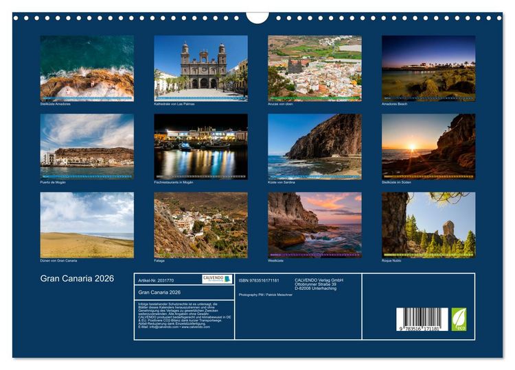 Produktbild: Gran Canaria 2026 (Wandkalender 2026 DIN A3 quer), CALVENDO Monatskalender