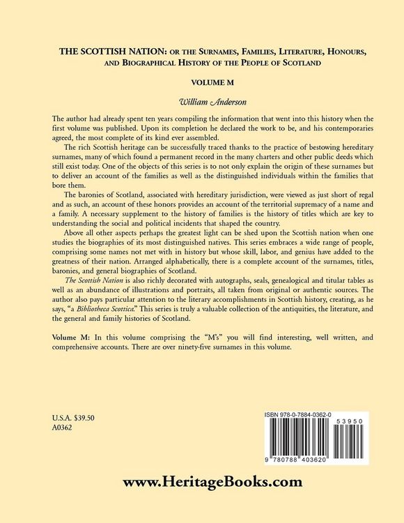 Produktbild: The Scottish Nation; Or the Surnames, Families, Literature, Honours, and Biographical History of the People of Scotland