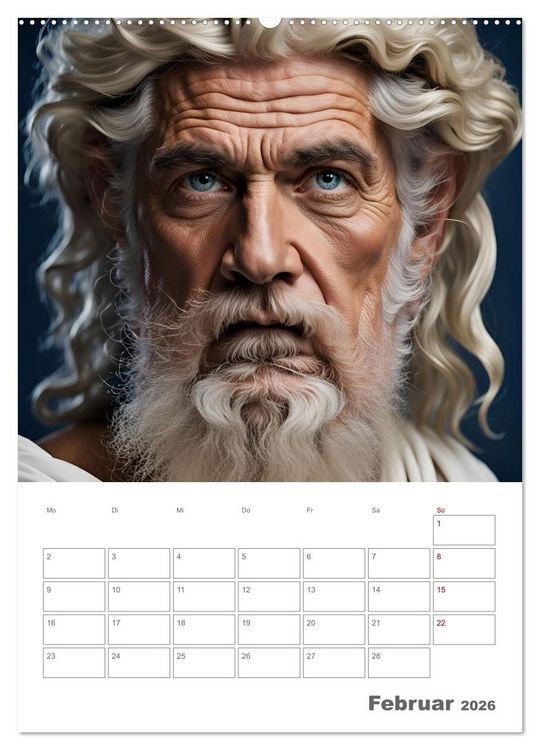Produktbild: Gesch&ouml;pfe der griechischen Mythologie - Eine KI-Welt der griechischen G&ouml;tter, Kreaturen und Abenteurer (Wandkalender 2026 DIN A2 hoch), CALVENDO Monatskalender