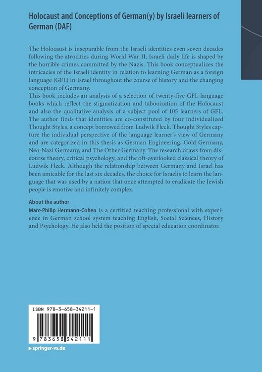Produktbild: Holocaust and Conceptions of German(y) by Israeli learners of German (DAF)
