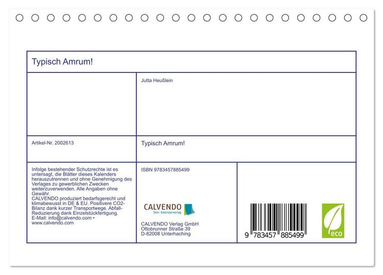 Produktbild: Typisch Amrum! (Tischkalender 2026 DIN A5 quer), CALVENDO Monatskalender