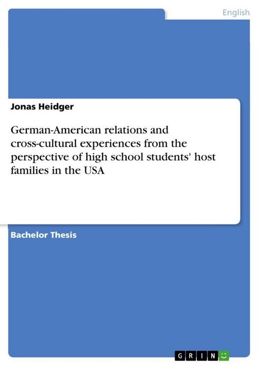 Produktbild: German-American relations and cross-cultural experiences from the perspective of high school students' host families in the USA