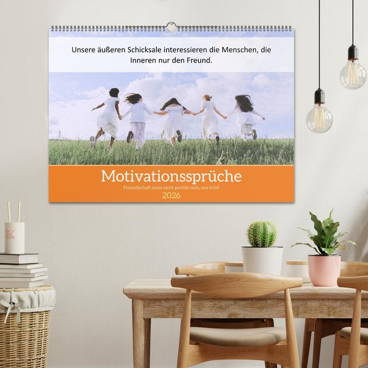 Produktbild: Motivationsspr&uuml;che Freundschaft (Wandkalender 2026 DIN A2 quer), CALVENDO Monatskalender