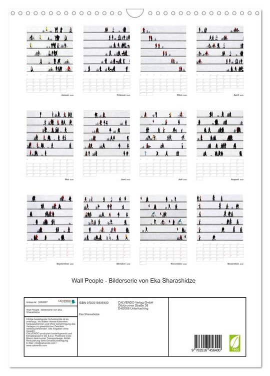 Produktbild: Wall People - Bilderserie von Eka Sharashidze (Wandkalender 2026 DIN A3 hoch), CALVENDO Monatskalender