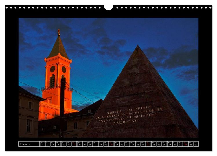 Produktbild: Karlsruhe Tag und Nacht (Wandkalender 2026 DIN A3 quer), CALVENDO Monatskalender