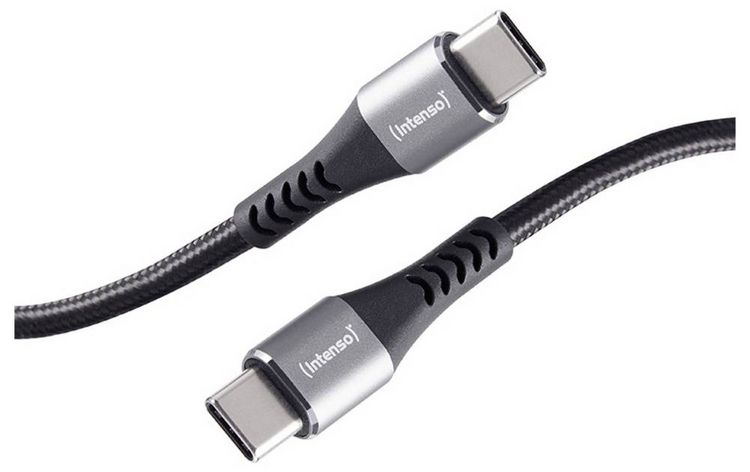 Produktbild: Intenso USB-C&reg; Kabel USB-C&reg; Stecker, USB-C&reg; Stecker 1.5m Schwarz hochflexibel 7901000