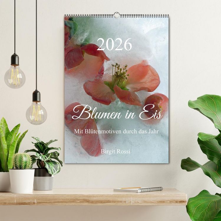 Produktbild: Blumen in Eis (Wandkalender 2026 DIN A2 hoch), CALVENDO Monatskalender