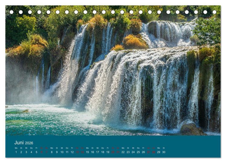 Produktbild: Nationalpark Krka - Wasser-Wunderwelt in Dalmatien (Tischkalender 2026 DIN A5 quer), CALVENDO Monatskalender