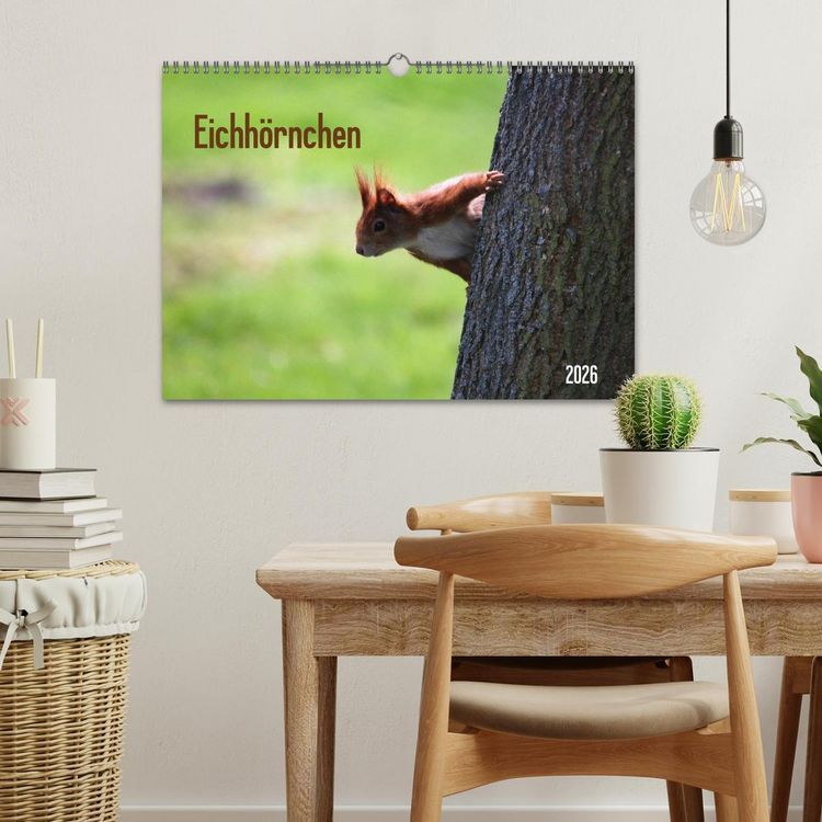 Produktbild: Eichh&ouml;rnchen (Wandkalender 2026 DIN A3 quer), CALVENDO Monatskalender