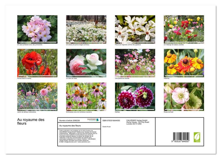 Produktbild: Au royaume des fleurs (Calendrier mural 2026 DIN A3 vertical), CALVENDO calendrier mensuel
