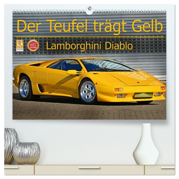 Produktbild: Der Teufel tr&auml;gt Gelb - Lamborghini Diablo (hochwertiger Premium Wandkalender 2025 DIN A2 quer), Kunstdruck in Hochglanz