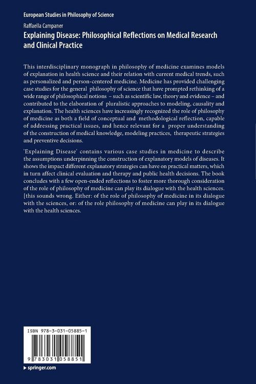 Produktbild: Explaining Disease: Philosophical Reflections on Medical Research and Clinical Practice