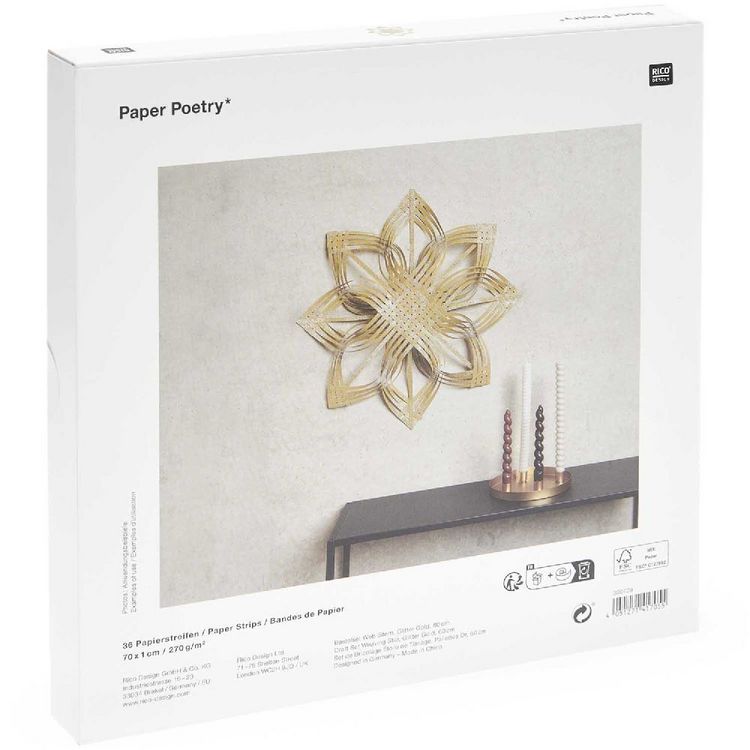 Produktbild: Bastelset Webstern, glitter gold, 60