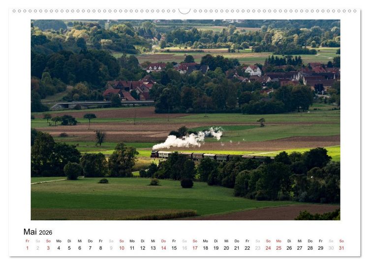 Produktbild: Mit der Eisenbahn in die Fr&auml;nkische Schweiz (hochwertiger Premium Wandkalender 2026 DIN A2 quer), Kunstdruck in Hochglanz
